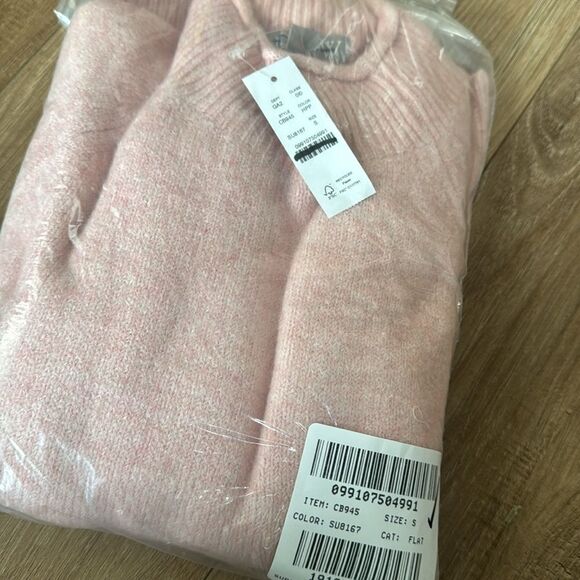 NWT J CREW Rollneck Wool alpaca sweater in Supersoft yarn in Heather Pale Pink - Picture 7 of 7
